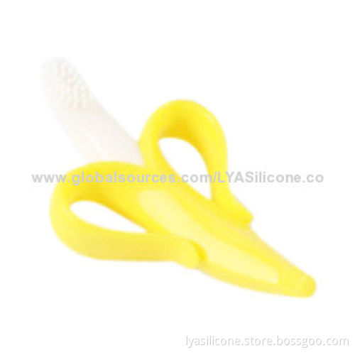 Safe silicone baby toothbrush teether, OEM and ODM designs welcomed
